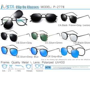 IVSTA Polarized Sunglasses Men Clip On Glasses Women Flip Up Removable Lens Sun Glasses for Sight Prescription Optical Frames