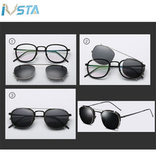 Load image into Gallery viewer, IVSTA Polarized Sunglasses Men Clip On Glasses Women Flip Up Removable Lens Sun Glasses for Sight Prescription Optical Frames