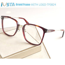 Load image into Gallery viewer, IVSTA TF0824 with Logo  Big Glasses Men Oversized Acetate  Brand Designer with Box Retro Myopia Glasses Square