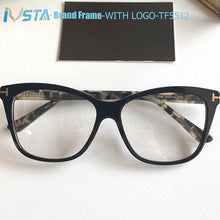 Load image into Gallery viewer, IVSTA TF5512 with Logo  Optical Frame Cat Eye Glasses Women Myopia Oversized Brand Prescription Glasses Pink with Box