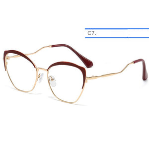 IVSTA Women Glasses Myopia Prescription Eyewear Retro for Sight  Brand Spectacle Frame Cat Eye Glasses Gold 06657