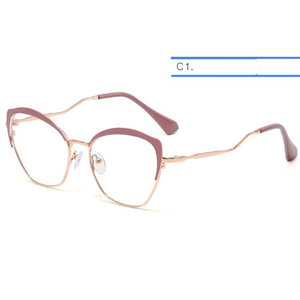IVSTA Women Glasses Myopia Prescription Eyewear Retro for Sight  Brand Spectacle Frame Cat Eye Glasses Gold 06657