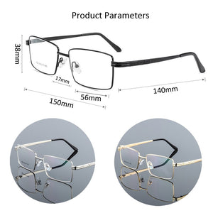 Iboode Men Titanium Alloy Glasses Frame Male Square Ultralight Eye Myopia Prescription Eyeglasses Metal Frame Glasses