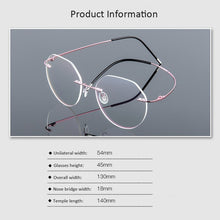 Load image into Gallery viewer, Iboode Ultralight Eyeglasses Frames Memory Titanium Rimless Reading Glasses Men &amp; Women Presbyopic Eyeglasses Brand Design 2023