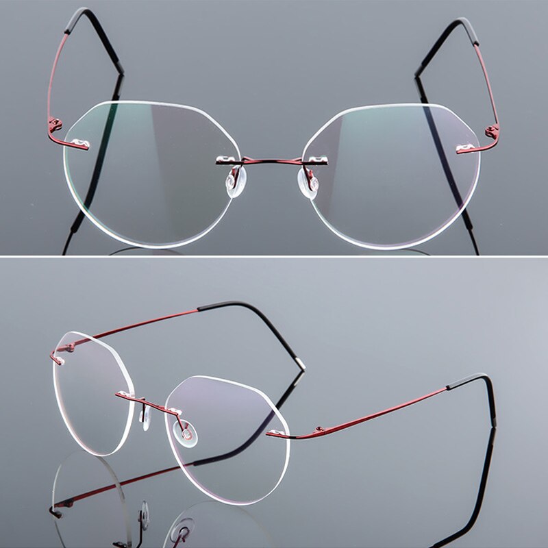Iboode Ultralight Eyeglasses Frames Memory Titanium Rimless Reading Glasses Men & Women Presbyopic Eyeglasses Brand Design 2023