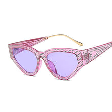 Load image into Gallery viewer, Imitation Diamond Elegant Sun Glasses Female  Brand Designer Square Sunglasses Women Pink Yellow Glasses