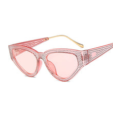 Load image into Gallery viewer, Imitation Diamond Elegant Sun Glasses Female  Brand Designer Square Sunglasses Women Pink Yellow Glasses