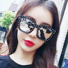 Load image into Gallery viewer, Imitation Rhinestone Square Sunglasses For Women Men Retro  Male Ladies Car Driving UV Protection Glasses Eyewear