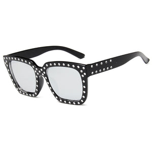 Imitation Rhinestone Square Sunglasses For Women Men Retro  Male Ladies Car Driving UV Protection Glasses Eyewear