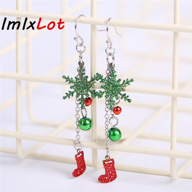 2017 Promotion Offer Trendy Brinco Earings Christmas Earrings For Socks Snowflakes Pendants Female Decorations