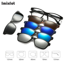 Load image into Gallery viewer, Imixlot 5 Lens Magnet Sunglasses Clip Mirrored Clip on Sunglasses Clip on Glasses Men Polarized Clip Custom Prescription Myopia