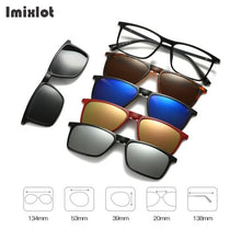 Load image into Gallery viewer, Imixlot 5 Lens Magnet Sunglasses Clip Mirrored Clip on Sunglasses Clip on Glasses Men Polarized Clip Custom Prescription Myopia