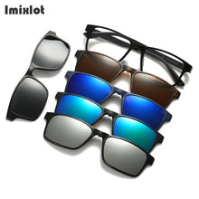 Load image into Gallery viewer, Imixlot 5 Lens Magnet Sunglasses Clip Mirrored Clip on Sunglasses Clip on Glasses Men Polarized Clip Custom Prescription Myopia