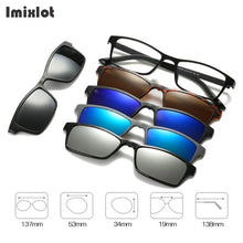 Load image into Gallery viewer, Imixlot 5 Lens Magnet Sunglasses Clip Mirrored Clip on Sunglasses Clip on Glasses Men Polarized Clip Custom Prescription Myopia