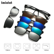 Load image into Gallery viewer, Imixlot 5 Lens Magnet Sunglasses Clip Mirrored Clip on Sunglasses Clip on Glasses Men Polarized Clip Custom Prescription Myopia