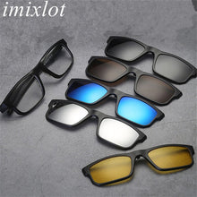 Load image into Gallery viewer, Imixlot 5pcs Polarized Magnetic Clip On Sunglasses with Spectacle Frame Women Male Driving Myopia Optical Glasses