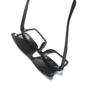Imixlot Polarized Sunglasses Men Women 5 In 1 Magnetic Clip On Glasses Myopia Optical Prescription Eyewear Frames Eyeglass