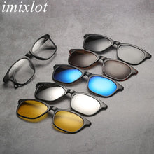Load image into Gallery viewer, Imixlot Retro Classic Dual Use 5 in 1 Magnetic Sunglasses for Women Men Clip On Sunglasses Polarized Magnetic Glasses Frame