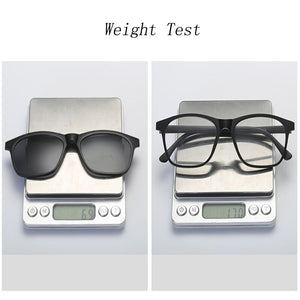 Imixlot Retro Classic Dual Use 5 in 1 Magnetic Sunglasses for Women Men Clip On Sunglasses Polarized Magnetic Glasses Frame