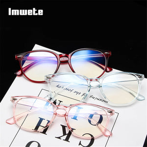 Imwete Anti Blue Light Computer Glasses Frame Men Women Transparent Gaming Glasses Frames Protection Eye Retro Spectacles Frames