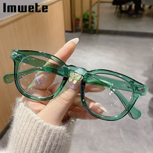 Load image into Gallery viewer, Imwete Classic Men Anti Blue Light Glasses Frame Women Clear Lens Eyeglasses Frames Ladies Candy Color Optical Spectacle Green