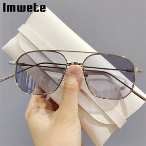 Imwete Classic Sunglasses Women Gradient Lens Driving Goggles Metal Pilot Sun Glasses Men Shades Ladies UV400