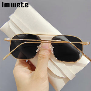 Imwete Classic Sunglasses Women Gradient Lens Driving Goggles Metal Pilot Sun Glasses Men Shades Ladies UV400