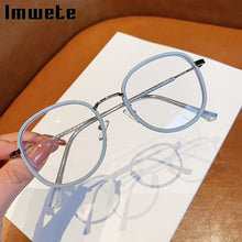 Load image into Gallery viewer, Imwete Anti Blue Light Glasses Frame Men Women Metal Glasses Frames Vintage Optical Eyeglasses Black Spectacles Big