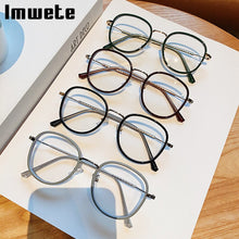 Load image into Gallery viewer, Imwete Anti Blue Light Glasses Frame Men Women Metal Glasses Frames Vintage Optical Eyeglasses Black Spectacles Big