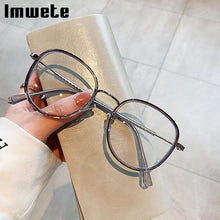 Load image into Gallery viewer, Imwete Anti Blue Light Glasses Frame Men Women Metal Glasses Frames Vintage Optical Eyeglasses Black Spectacles Big