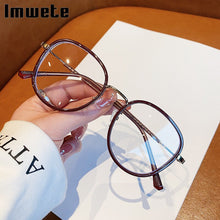 Load image into Gallery viewer, Imwete Anti Blue Light Glasses Frame Men Women Metal Glasses Frames Vintage Optical Eyeglasses Black Spectacles Big