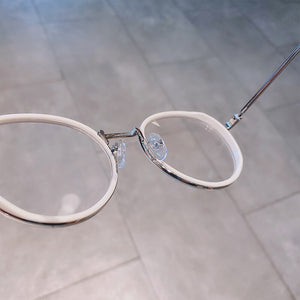 Imwete  Big Round Glasses Frame Men Women Metal Glasses Frames Vintage Optical Eyeglasses Black White Spectacles