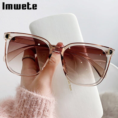 Imwete Oversized Sunglasses Women Men Square Sunglasses  Brand Designer Vintage Pink Green Eyewear Sexy Female