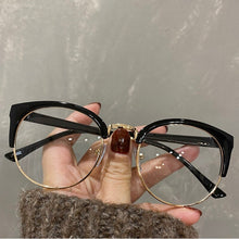 Load image into Gallery viewer, Imwete Half Frame Cat Eye Glasses Frame for Women Men Metal Eyewear Transparent Optical Lense Prescription Spectacles