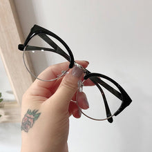 Load image into Gallery viewer, Imwete Half Frame Cat Eye Glasses Frame for Women Men Metal Eyewear Transparent Optical Lense Prescription Spectacles