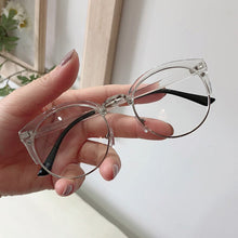 Load image into Gallery viewer, Imwete Half Frame Cat Eye Glasses Frame for Women Men Metal Eyewear Transparent Optical Lense Prescription Spectacles