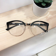 Load image into Gallery viewer, Imwete Half Frame Cat Eye Glasses Frame for Women Men Metal Eyewear Transparent Optical Lense Prescription Spectacles