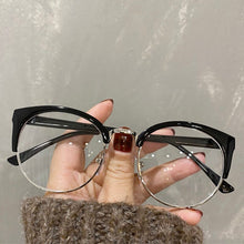 Load image into Gallery viewer, Imwete Half Frame Cat Eye Glasses Frame for Women Men Metal Eyewear Transparent Optical Lense Prescription Spectacles