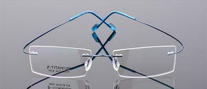 Imwete Lightweight Rimless Glasses Frames Memory Titanium Eyeglasses Frame Spectacle Prescription Optical Frames Myopia