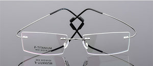Imwete Lightweight Rimless Glasses Frames Memory Titanium Eyeglasses Frame Spectacle Prescription Optical Frames Myopia