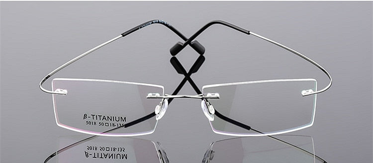 Imwete Lightweight Rimless Glasses Frames Memory Titanium Eyeglasses Frame Spectacle Prescription Optical Frames Myopia