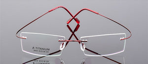 Imwete Lightweight Rimless Glasses Frames Memory Titanium Eyeglasses Frame Spectacle Prescription Optical Frames Myopia
