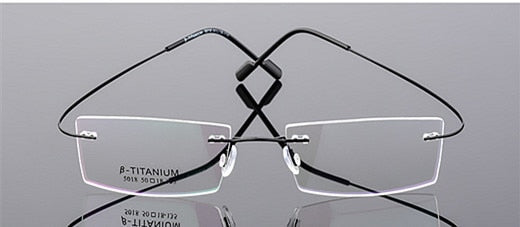 Imwete Lightweight Rimless Glasses Frames Memory Titanium Eyeglasses Frame Spectacle Prescription Optical Frames Myopia