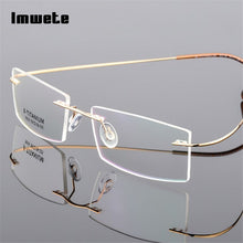 Load image into Gallery viewer, Imwete Lightweight Rimless Glasses Frames Memory Titanium Eyeglasses Frame Spectacle Prescription Optical Frames Myopia