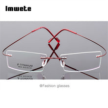 Load image into Gallery viewer, Imwete Lightweight Rimless Glasses Frames Memory Titanium Eyeglasses Frame Spectacle Prescription Optical Frames Myopia