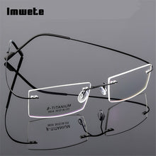Load image into Gallery viewer, Imwete Lightweight Rimless Glasses Frames Memory Titanium Eyeglasses Frame Spectacle Prescription Optical Frames Myopia
