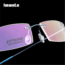 Load image into Gallery viewer, Imwete Lightweight Rimless Glasses Frames Memory Titanium Eyeglasses Frame Spectacle Prescription Optical Frames Myopia