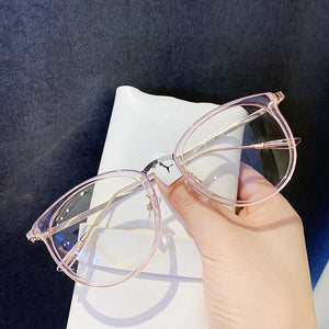 Imwete Occhiali da vista Montatura da donna Uomo Occhiali da vista rotondi oversize Montature in metallo Occhiali da gioco per computer Finto vetro nero 