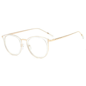 Imwete Occhiali da vista Montatura da donna Uomo Occhiali da vista rotondi oversize Montature in metallo Occhiali da gioco per computer Finto vetro nero 