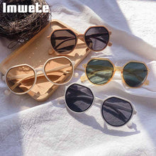 Carica l'immagine nel visualizzatore di Gallery, Imwete Polygon Occhiali da sole Donna Uomo Occhiali da sole Cat Eye retrò Occhiali da sole firmati di marca per donna Nero Verde UV400 
